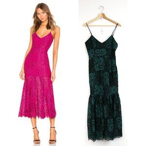 NBD Brielle Floral Embroidered Strappy Midi Dress